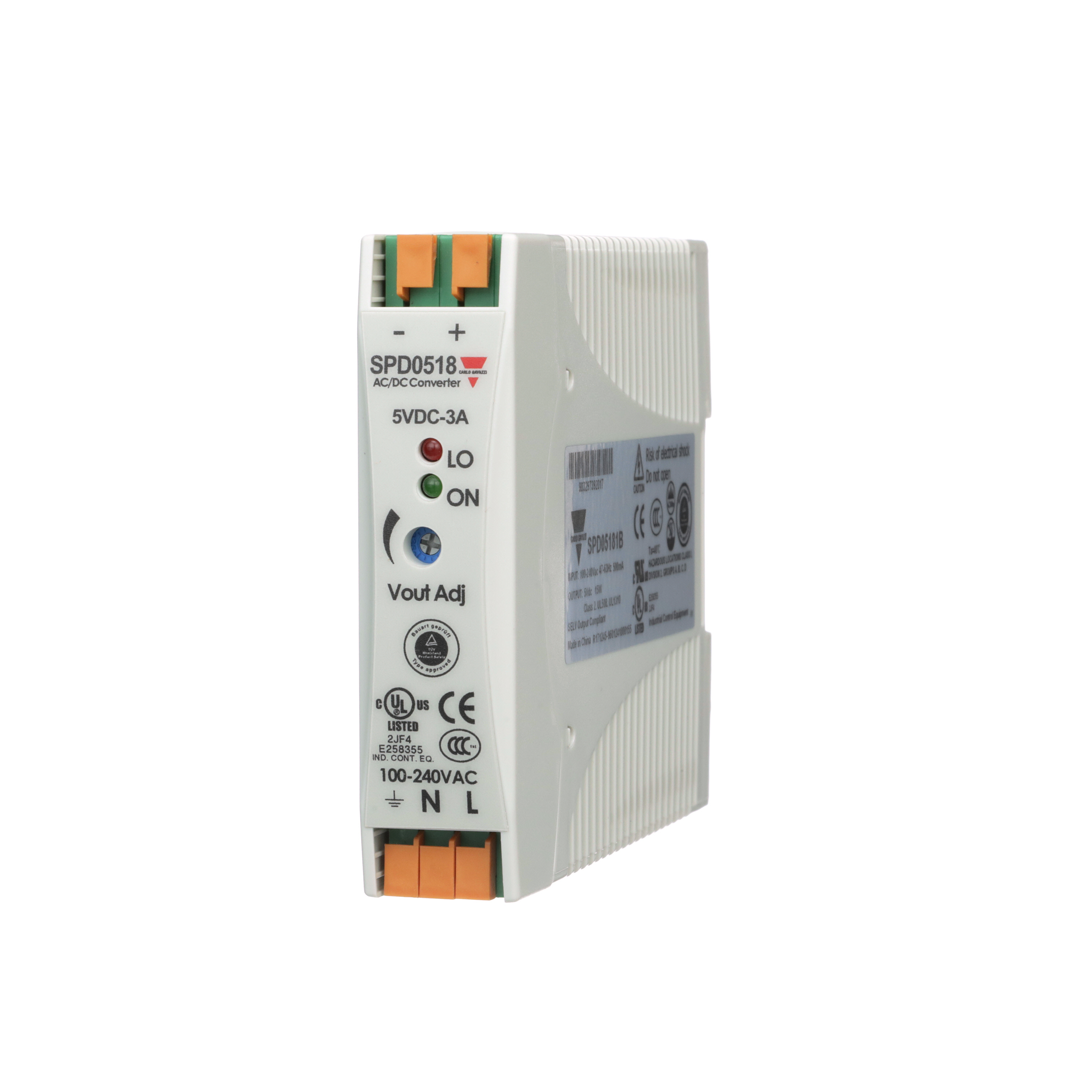 Carlo Gavazzi Switching Power Supply; 24VDC OUT; 0.42A; 90-265VAC / 120-375VDC IN; Single-Phase; DIN Rail Mount
